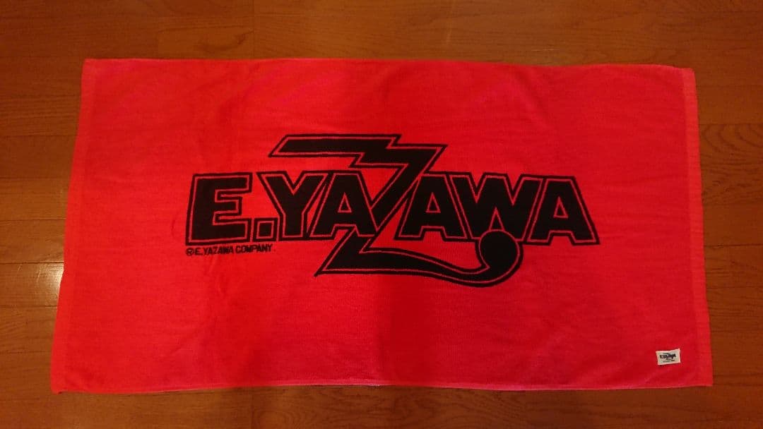 矢沢永吉さん カンパニータオル 赤 黒ロゴ 77年 初期 初代物 右下タグ