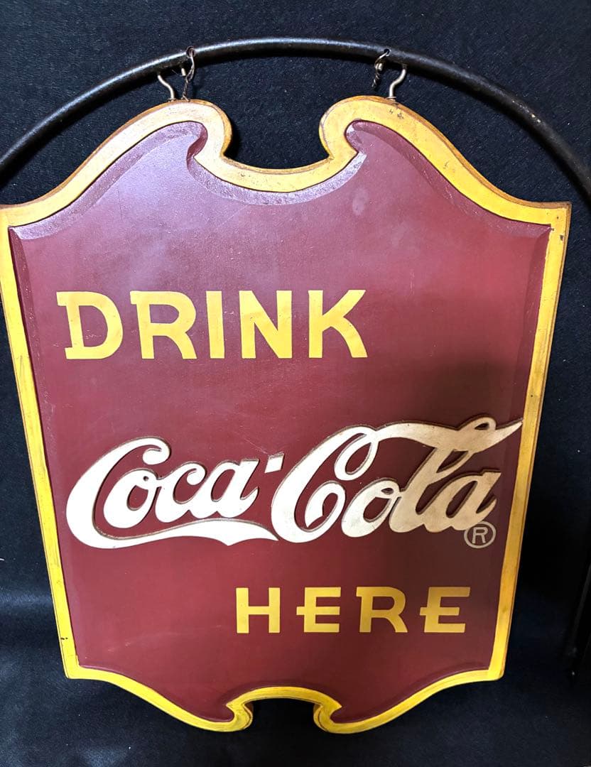 【kazu】コカコーラ　サインボード　看板　アメリカン雑貨　ガレージ　木製