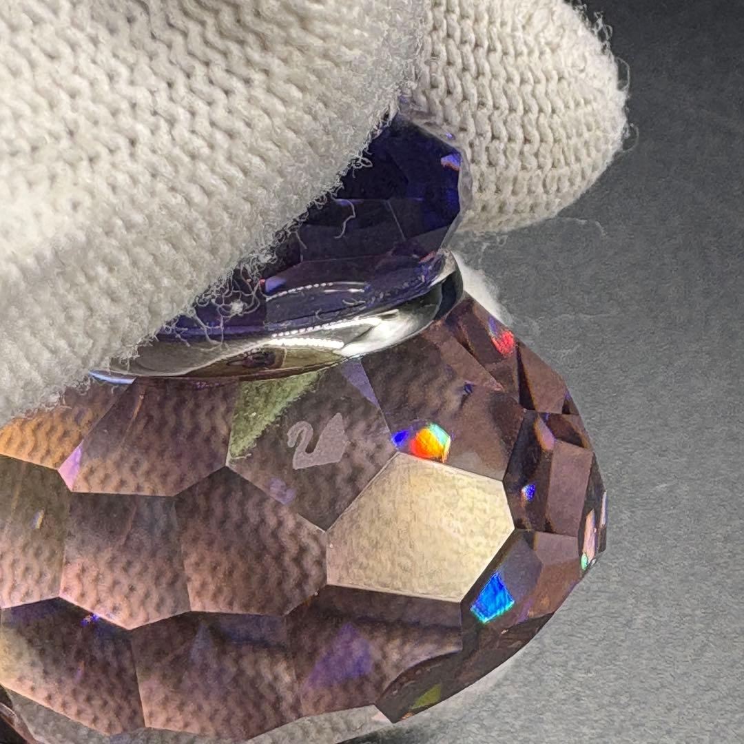 箱付き　スワロフスキー　巻貝　ブルーバイオレット　置物 オブジェ no.175