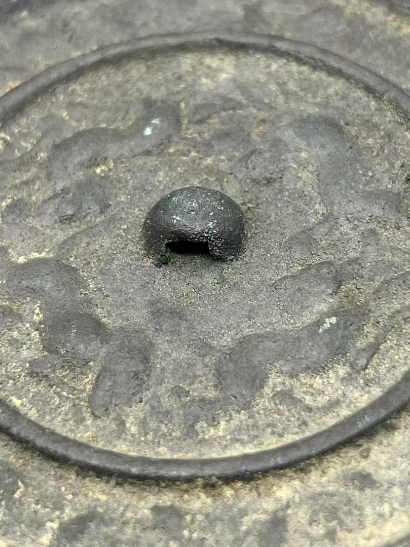 遼金～唐時代 走獣鏡 神獣文　瑞獣文銅鏡　唐鏡　青銅古銅鏡（E-99⑥）