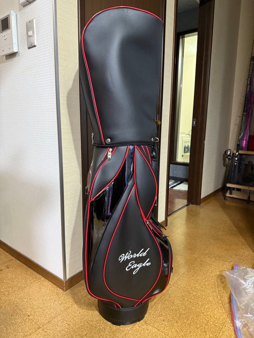 World Eagle ゴルフキャディバッグ 黒/赤