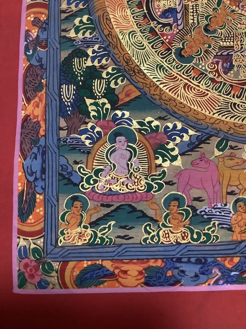 《 チベット密教　新品　1点物 》 手描き　曼荼羅　仏陀　釈迦　仏画　仏教　e8