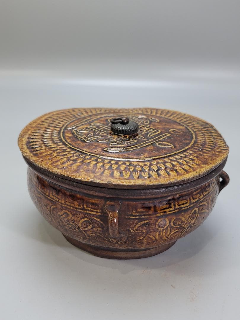 茶道具 唐物 コウチ 平水指 蓋物 骨董品