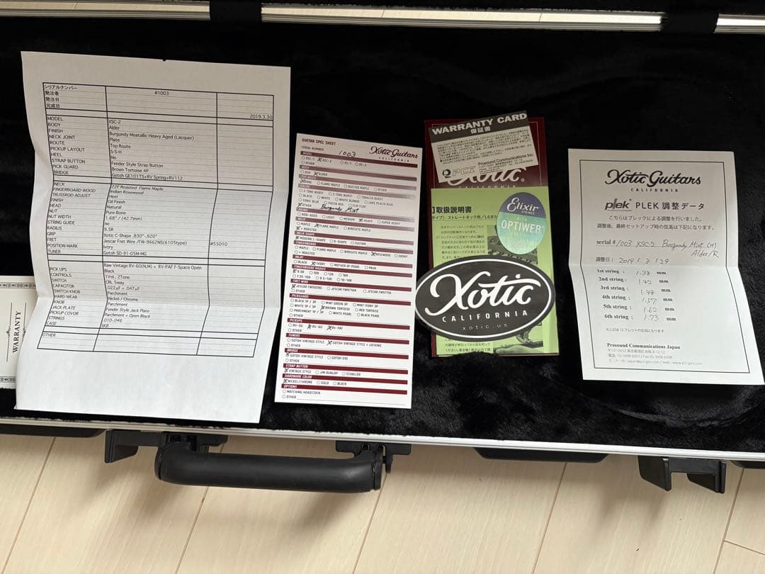 Xotic XSC-2 バーガンディメタリック 改造あり