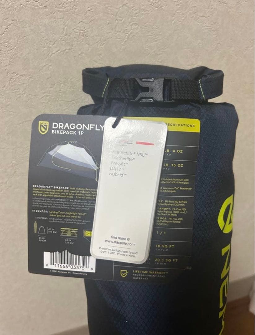 NEMO ドラゴンフライバイクパック1Ｐ 新品タグ付き