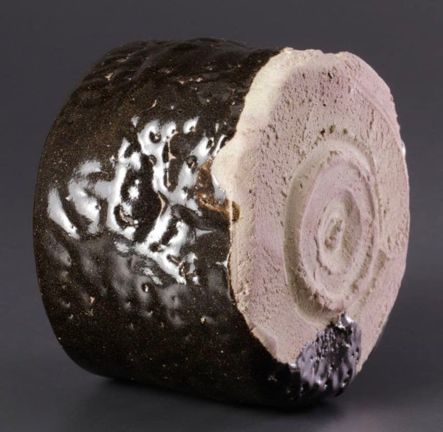 【上作　真作品】志ら玉 笑庵窯 柴山利彌 瀬戸黒茶碗 茶道具　しぶや黒田陶苑