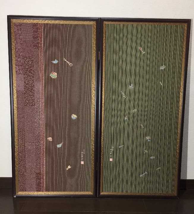 江戸小紋伝統工芸士屏風✴︎現品限り✴︎2点屏風色違い特別価格応相談✴︎ティーマット付