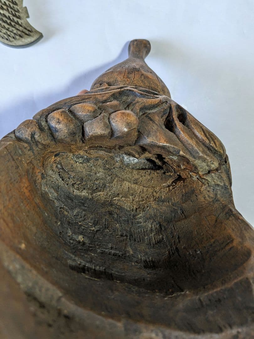 ♦中国古玩 花生 花器 竹根 竹製 清時代 茶葉用道具 古美術品 置物飾り骨董品