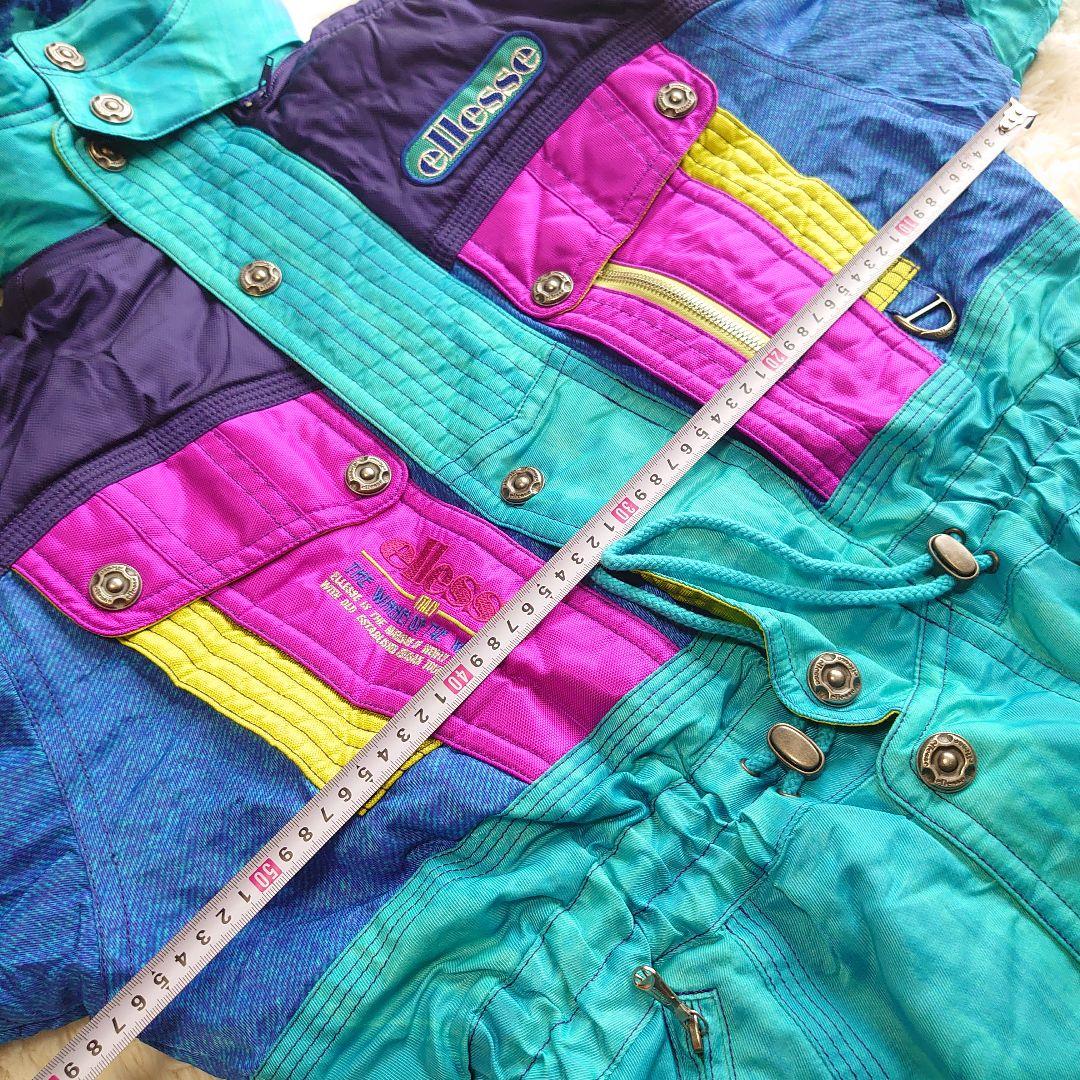 エレッセ スキー スノーボードウェア セットアップ ライトミント ロゴ刺繍 M