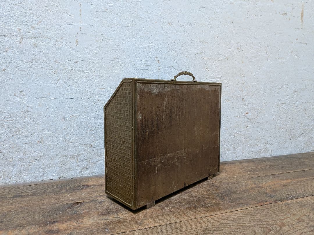 1129 イギリスアンティーク　マガジンラック　雑誌入れ　ケース　英国ビンテージ