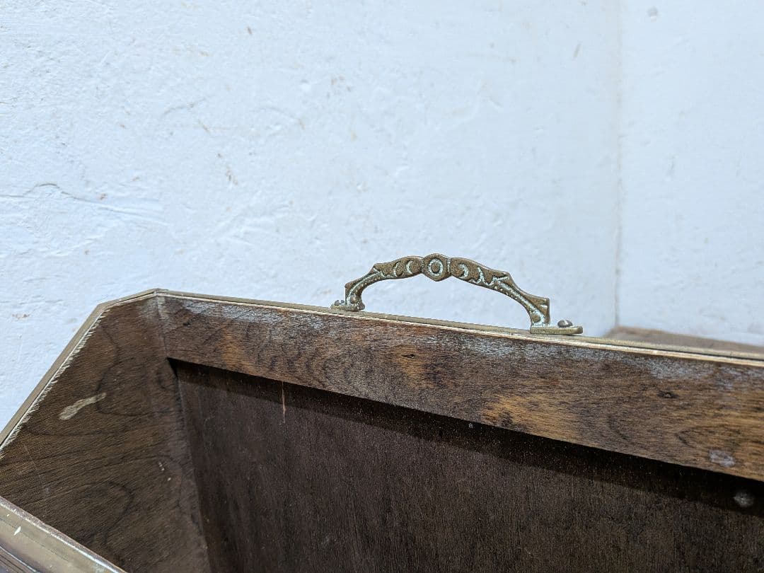 1129 イギリスアンティーク　マガジンラック　雑誌入れ　ケース　英国ビンテージ