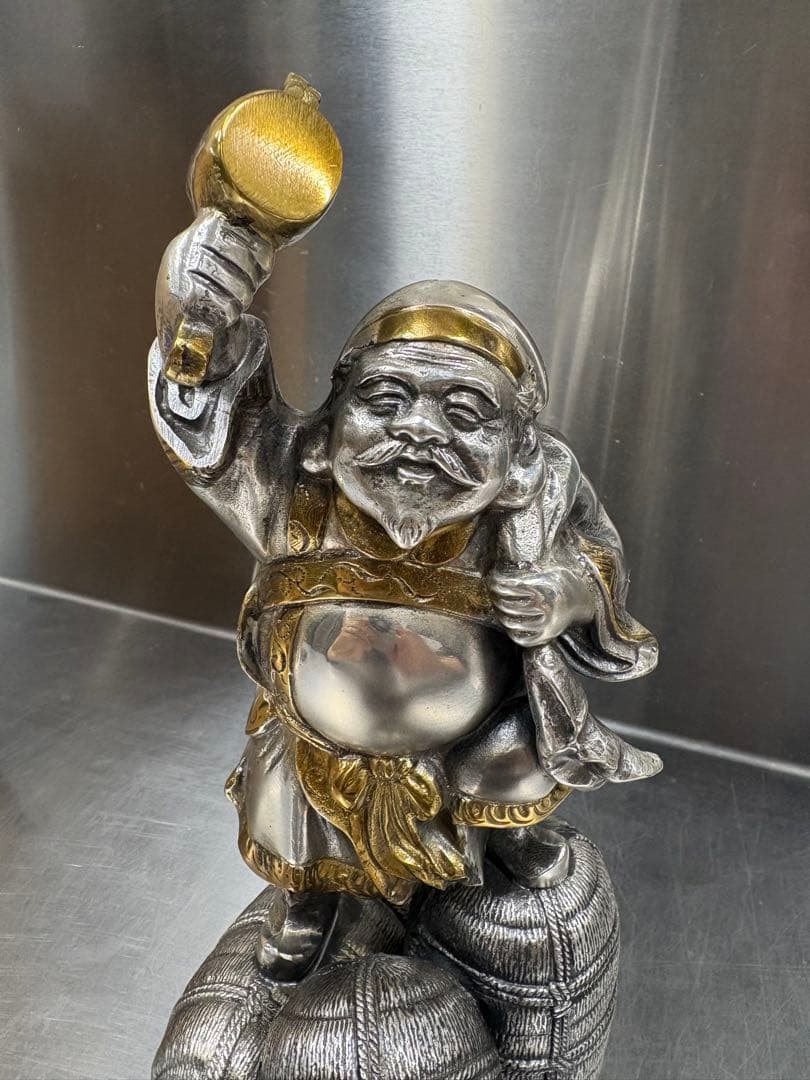 大黒様の置物 三俵大黒 高岡銅器　縁起物