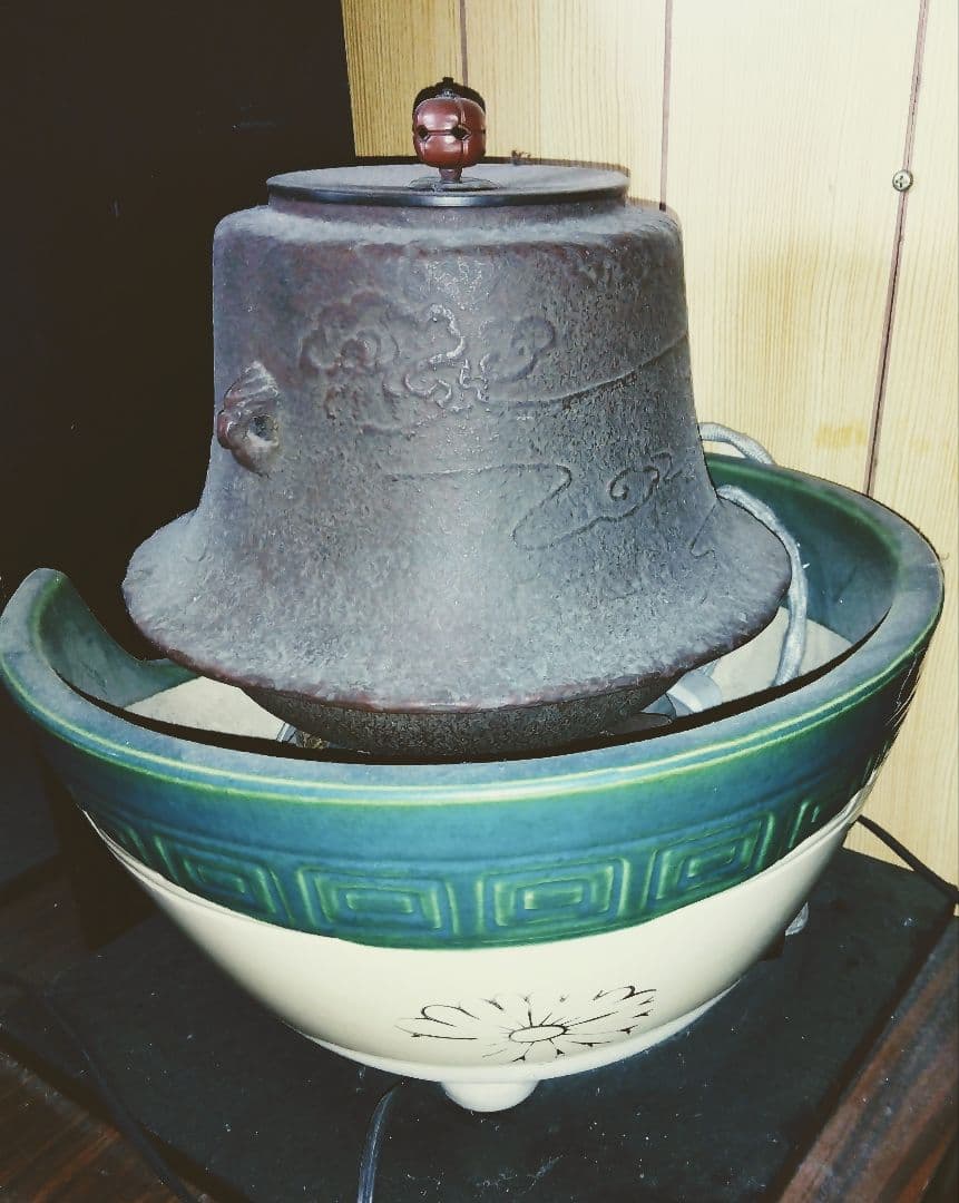 茶道具 風炉型電熱機と釜セット 野々田商店