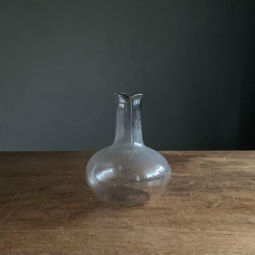 フラスコ形 ガラス 徳利 夏の酒器 鉛ガラス 古道具 酒器 アンティーク