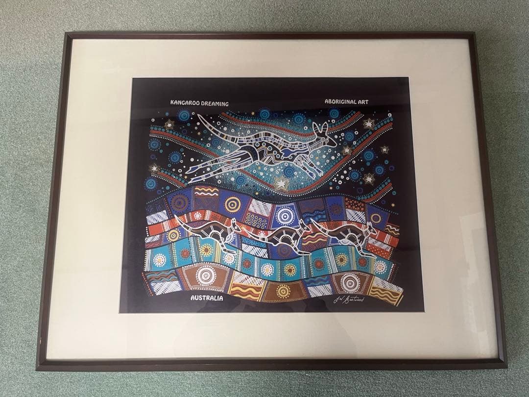 アボリジニアート カンガルー絵画　タペストリー
