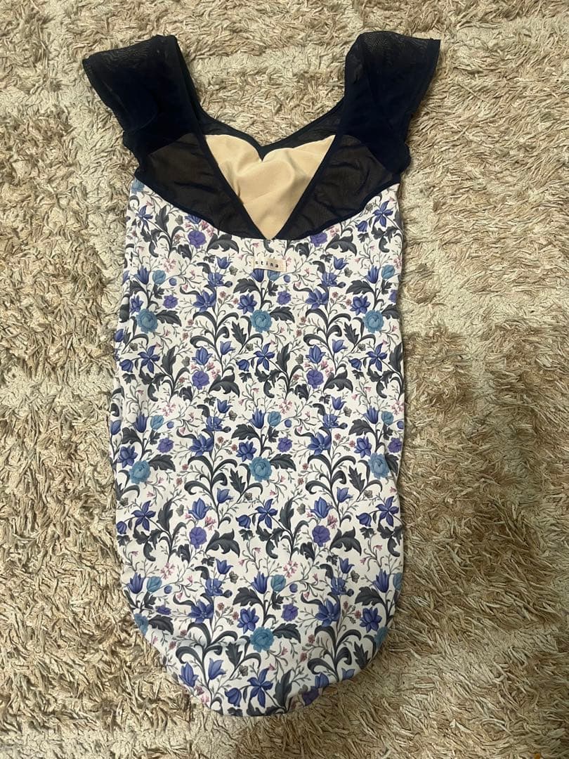 stina 花柄レオタード フレンチスリーブ　jr 120cm〜130cm