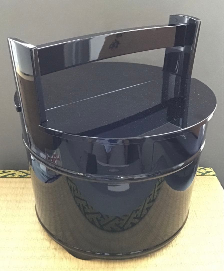 茶道具　手桶　真手桶　輪島塗　塗師　茶平一斎作　栞　共箱　S208TO