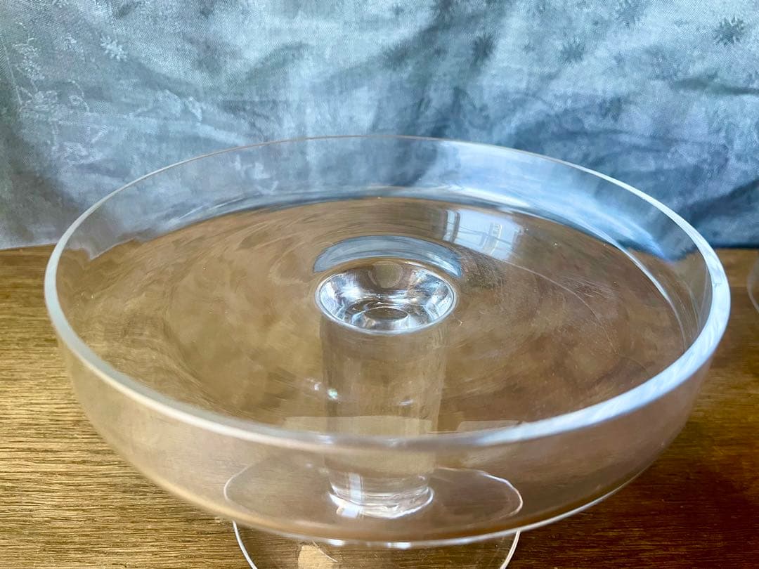 吹きガラスコンポティエ&ドームカバー　フランスアンティーク ケーキスタンドハート