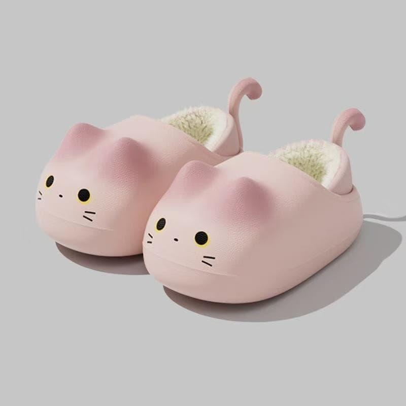 猫の顔デザイン スリッパ ピンク
