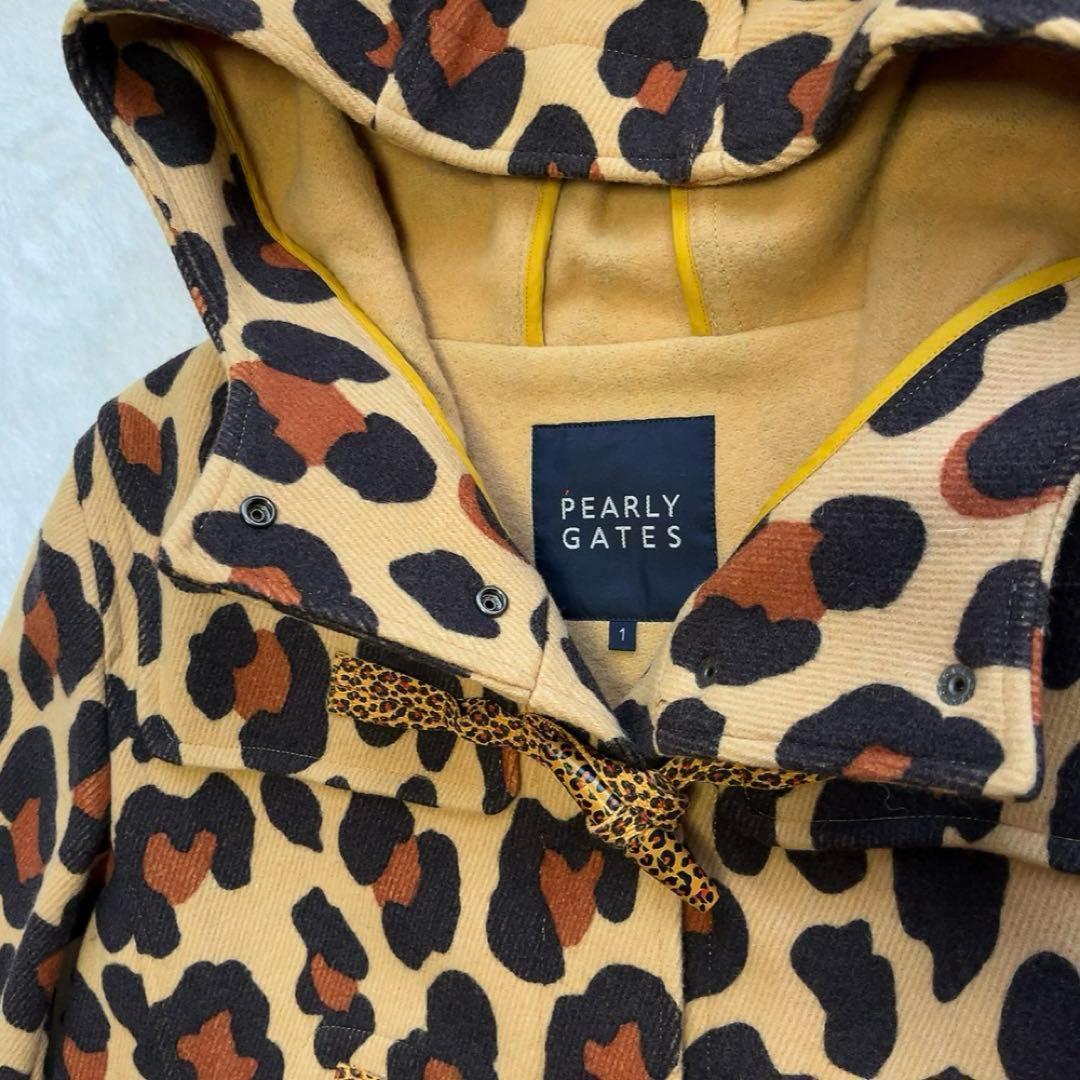 極美品　パーリーゲイツ　ダッフル　コート　レオパード　豹　ヒョウ　キャメル　M