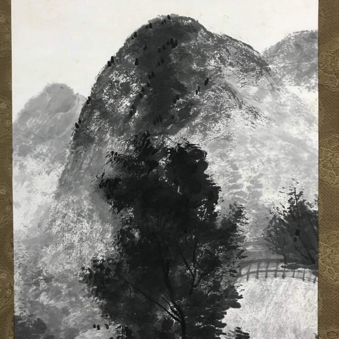 【真作】野村一生/山水図/掛軸/名家伝来/AB-788