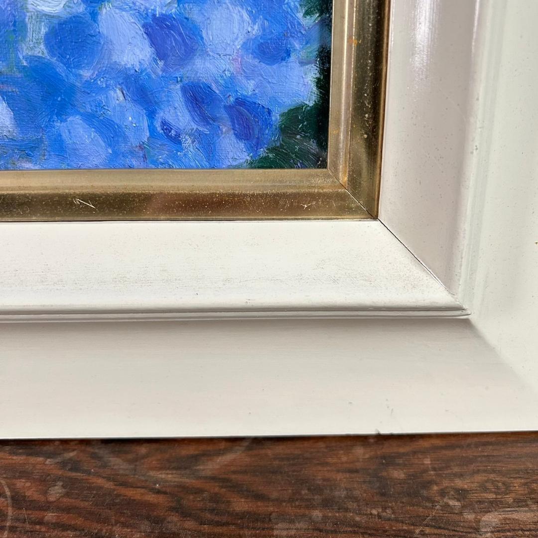 山本恵久「あじさい」キャンバスに油彩画 油絵 直筆サイン入り 額縁入り