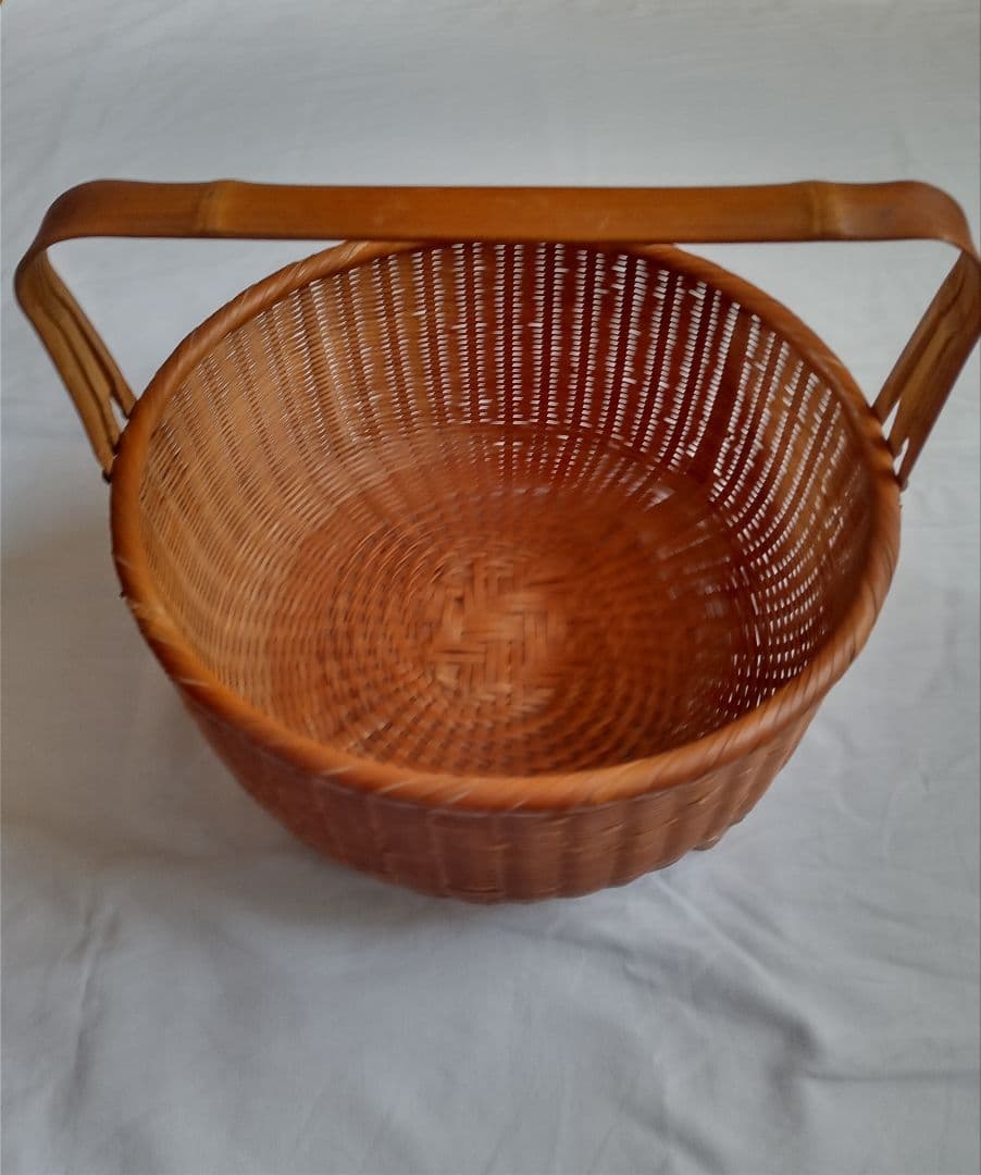 手付き竹籠　古道具・骨董・アンティーク