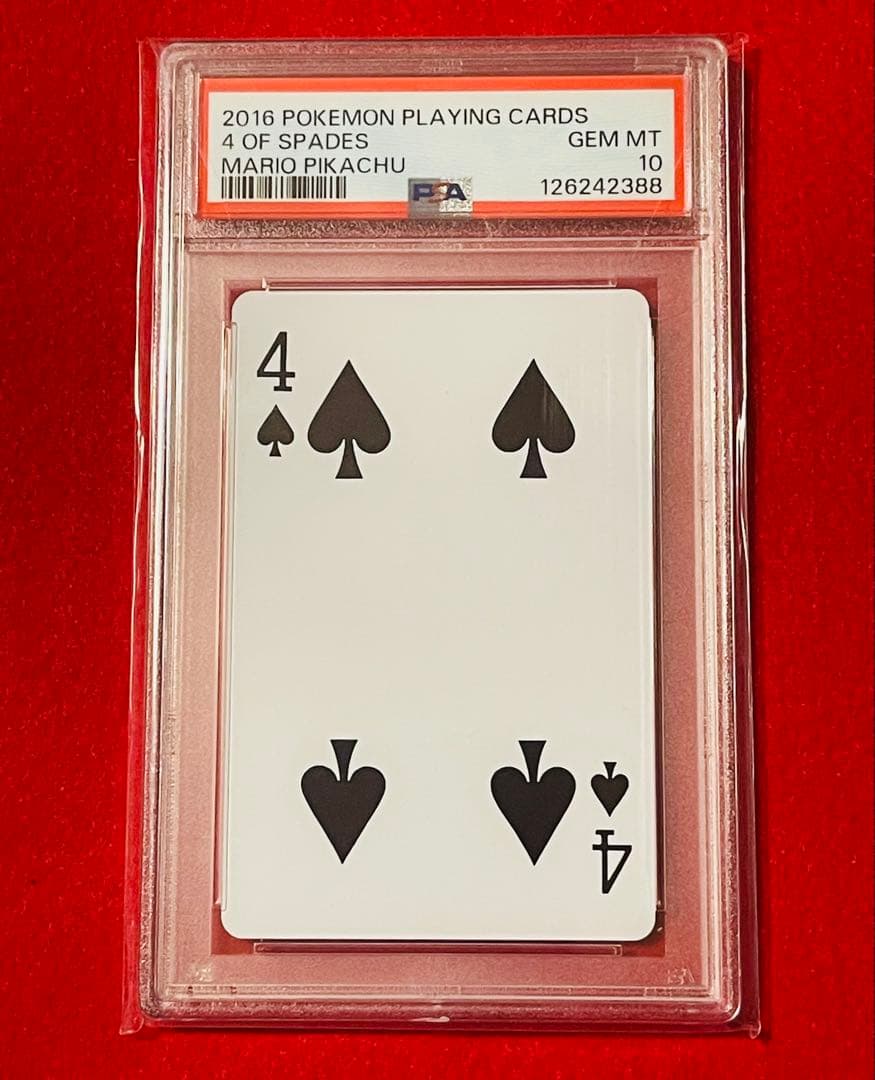 【PSA10】ポケモン×任天堂　2016年マリオピカチュウトランプ　♠️4