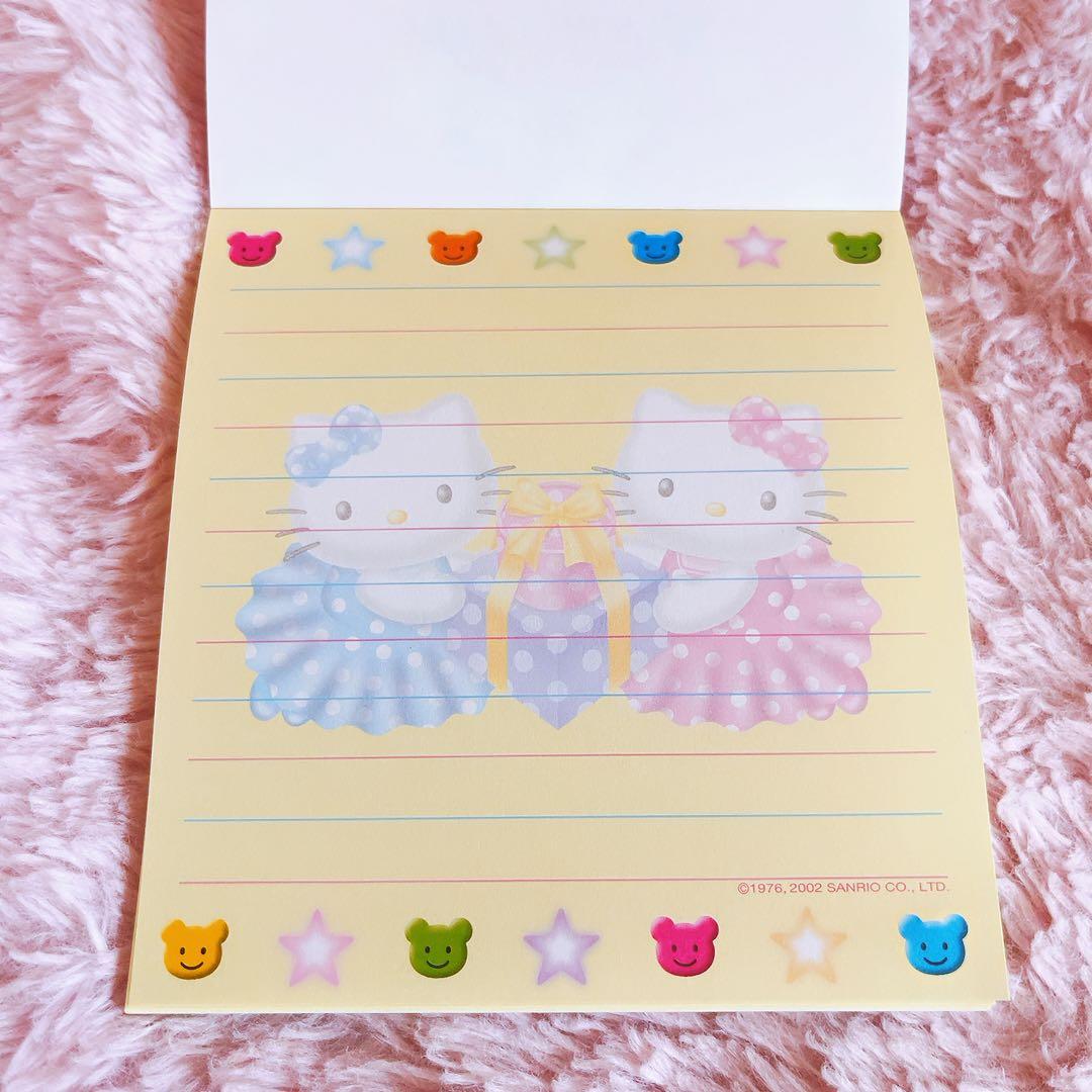 希少レア　ハローキティ　ミミィ　缶ケース　ペンセット　シール付きメモ　2002