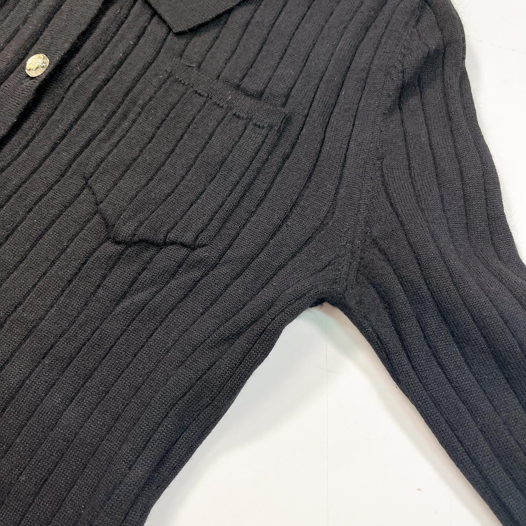 レオナールスポーツ ニット ワンピース 黒 40 L ポロニット