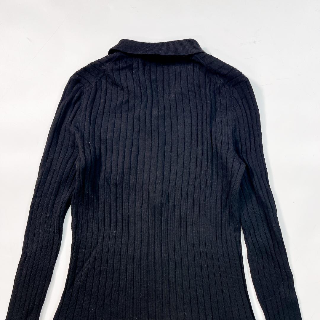 レオナールスポーツ ニット ワンピース 黒 40 L ポロニット