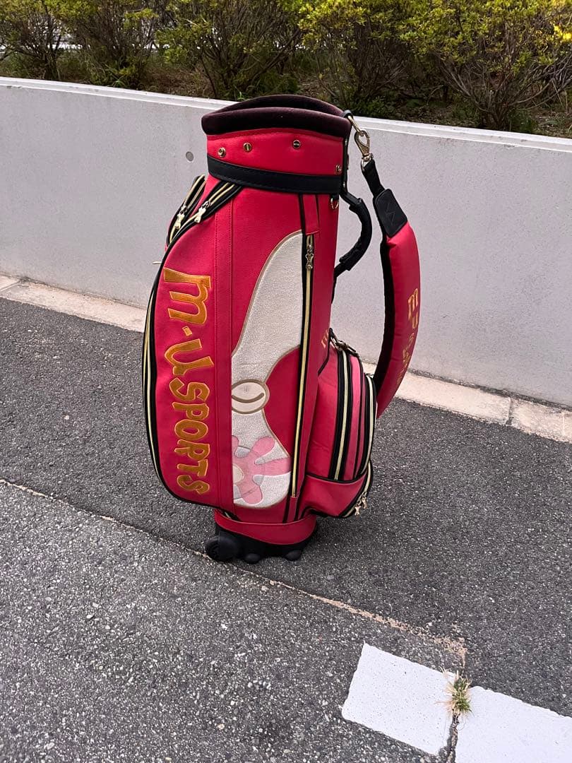 m-U SPORTS キャスター付き❗️ ゴルフキャディバッグ 赤