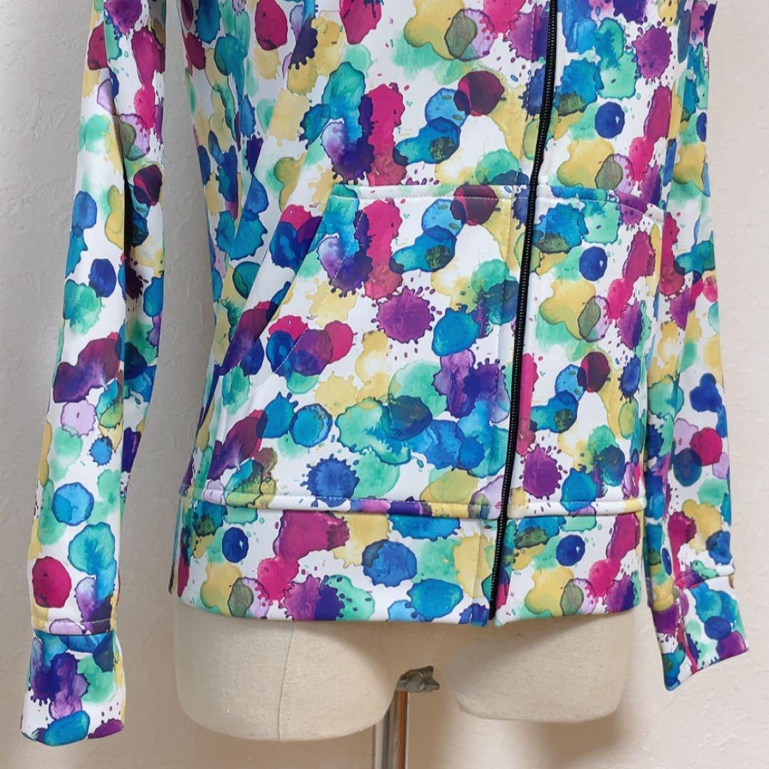 【美品】BURTON カラフル水彩柄 フルジップパーカー DRYRIDE S