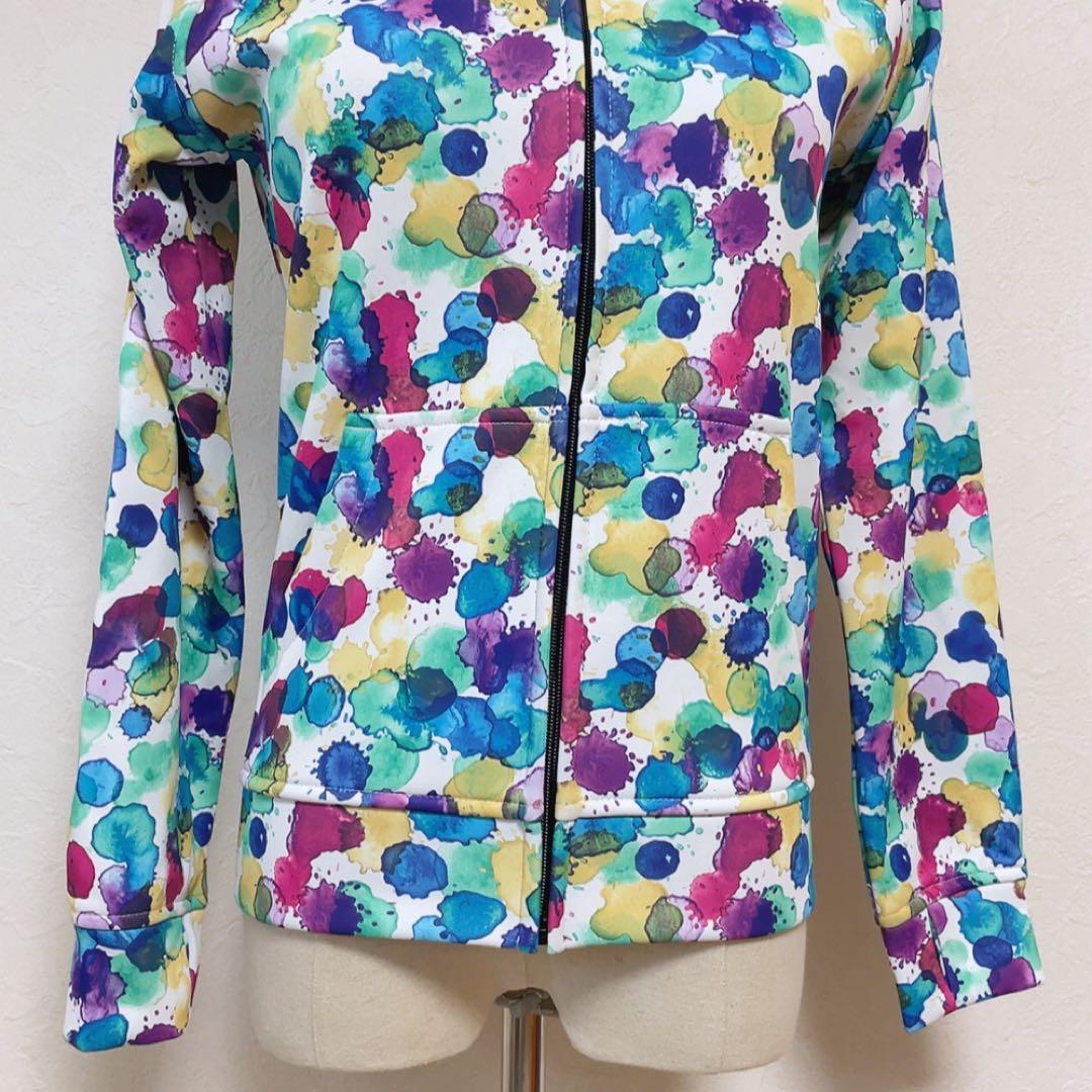 【美品】BURTON カラフル水彩柄 フルジップパーカー DRYRIDE S