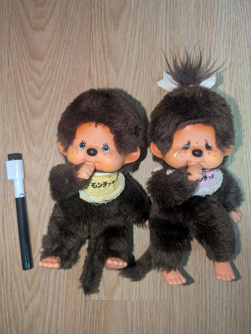 昭和50年代 新品モンチッチぬいぐるみ2体(縦15cm横約6cm厚み約5cm)