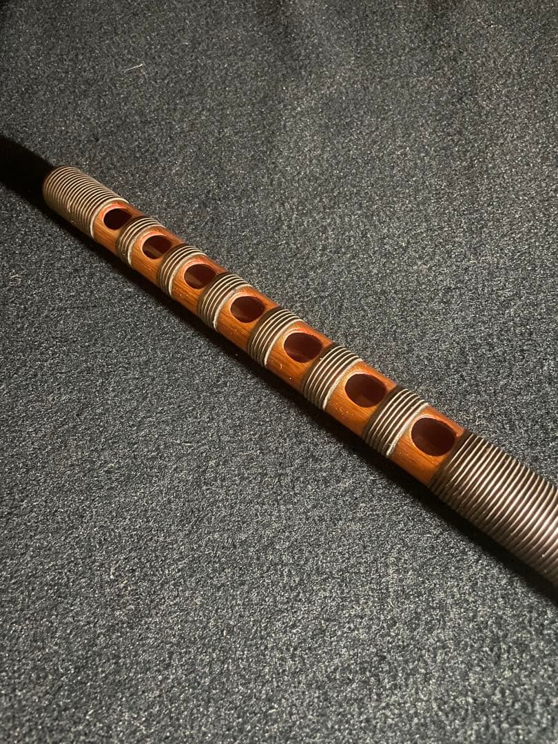 山 　②龍笛　本管　雅楽　藤巻　長さ40cm 江戸期時代物