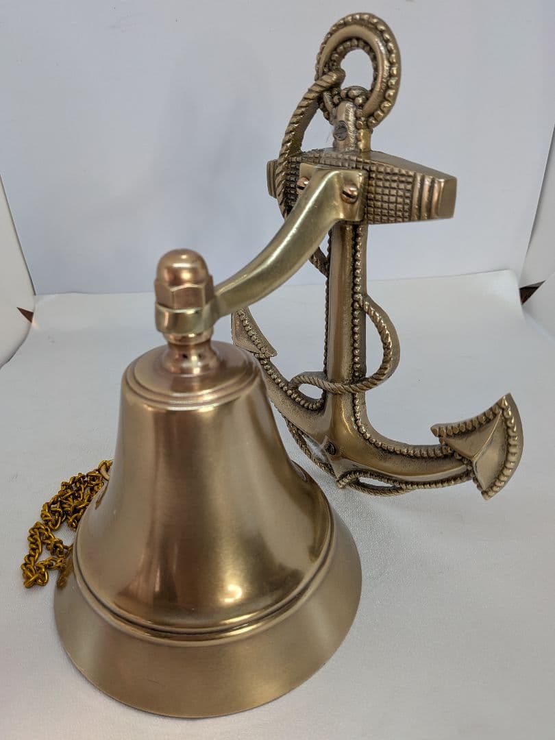 ☆b747、特大 イカリベル 鐘　真鍮　シップベル