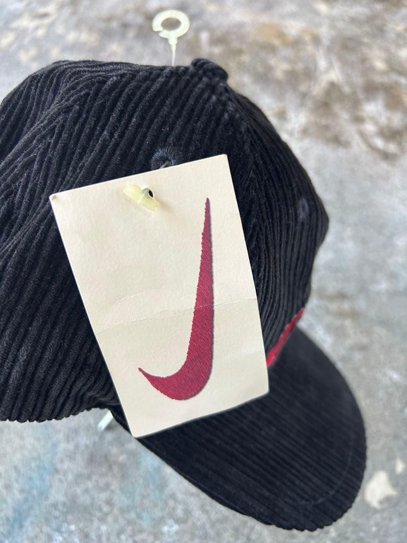 90s デッドストック　Nike コーデュロイキャップ 黒