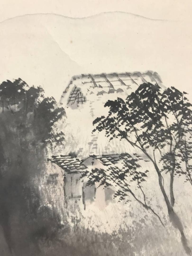 【真作】平井楳仙/山水図/漁舟図/漁夫図/掛軸/名家伝来/AC-512