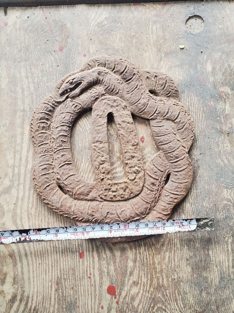 刀 鍔 蛇 骨董品 特大 珍しい レア