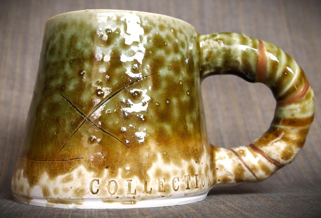 希少作★鯉江良二★織部マグカップ★KIRIN　MUG　COLLECTION