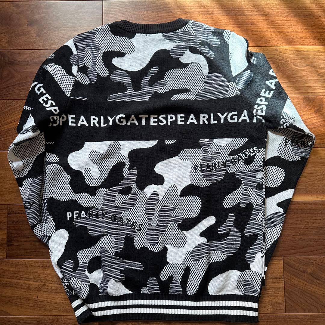 パーリーゲイツ　メンズ　ゴルフウェア　ブラック　ニット　カモフラ　迷彩