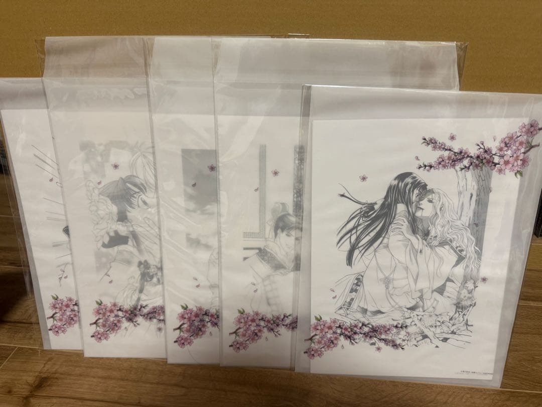 【未開封】20周年記念「彩雲国物語 原画展」モノクロ複製画　5種　まとめ売り