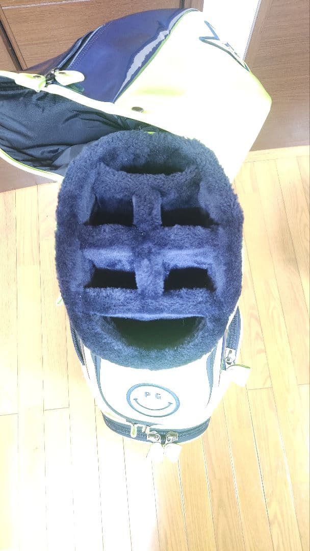 綺麗目　PEARLY GATES キャディバッグ 蛍光イエロー　ネイビー　ゴルフ