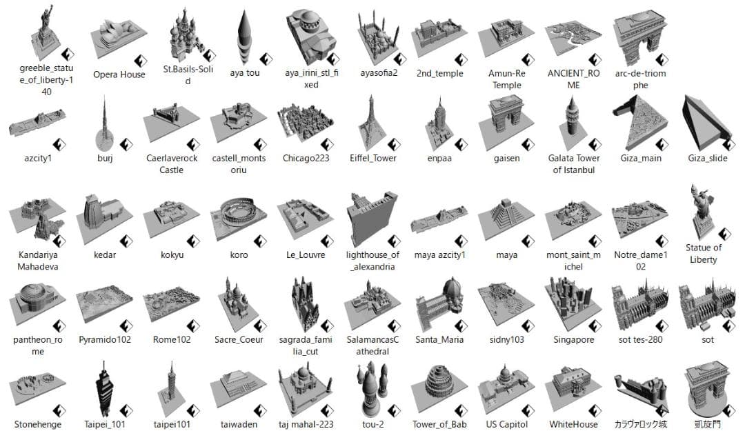 世界の建築模型一覧