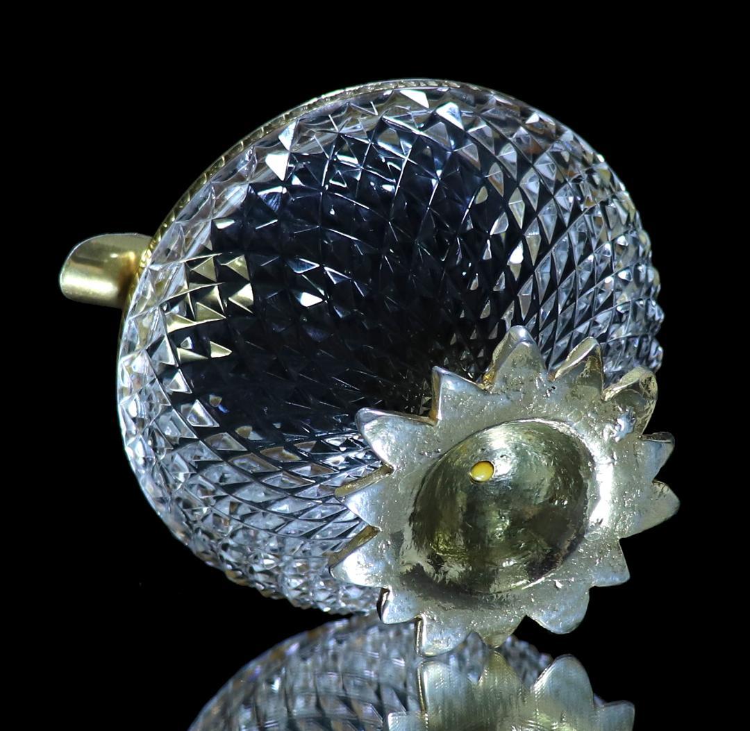 オールド・バカラ 極稀少 金装飾台座付き大型灰皿 ディアマン・ビゾー 小物入れ