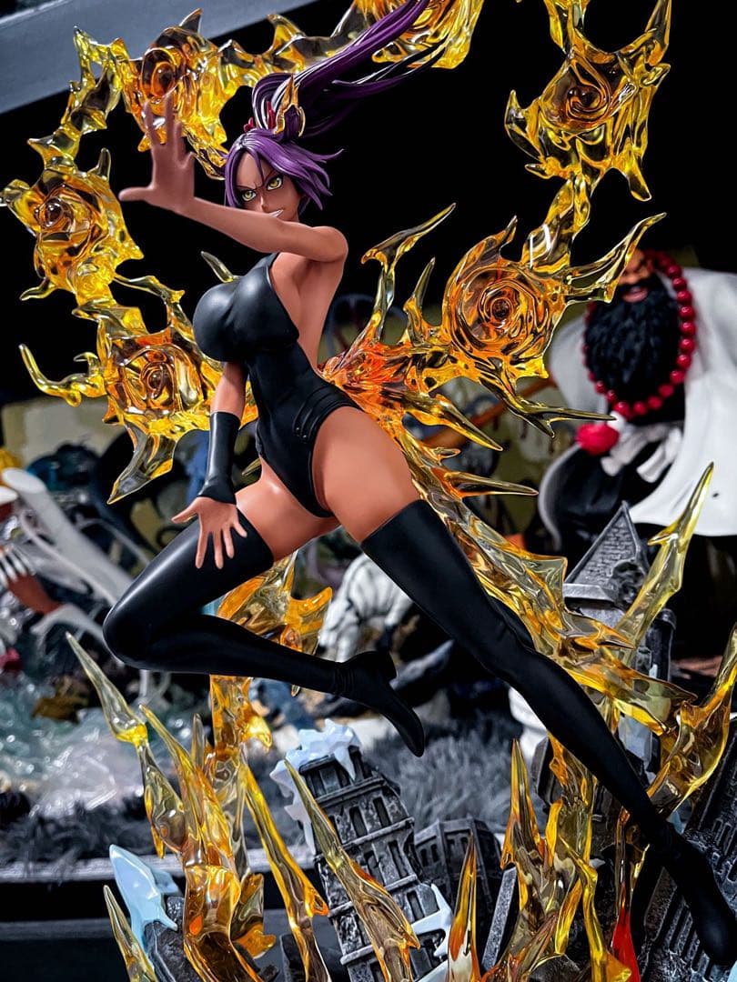 BLEACH 黒衣少年図 四楓院夜一 ガレージキット ガレキ スタチュー③