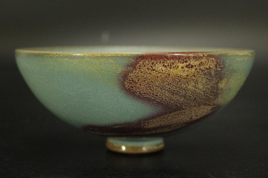 茶道具 唐物 斑紫釉 鈞窯 茶碗(A583)