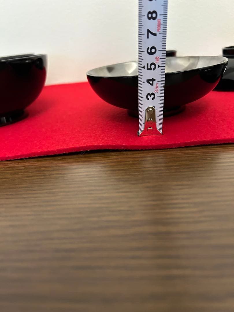 輪島塗　黒呂色蓋内銀地　紅葉蒔絵煮物椀五客