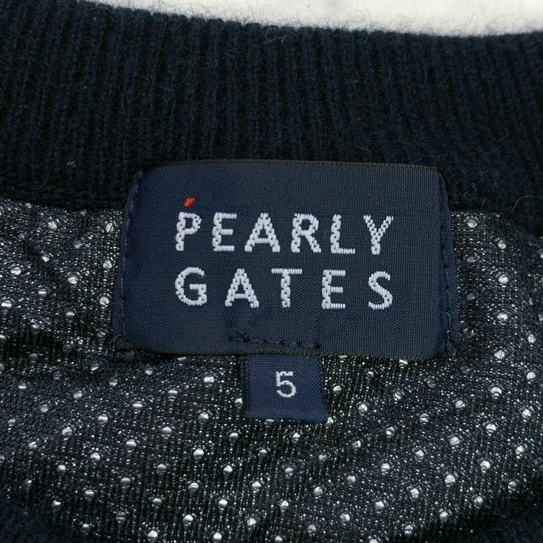 【サイズ5】2023年 パーリーゲイツ カシミヤ ニット ネイビー　E035